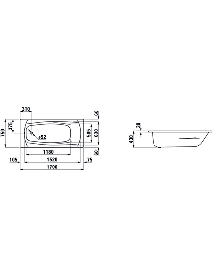 Купить Стальная ванна Laufen Palladium 170x75 3,5мм, с шумоизоляцией, без отверстий 2.2511.0.000.040.1 (2.2511.0.000.040.1) по цене 46140.77 руб., в Санкт-Петебруге в интернет магазине 100-Систем, а также дургие товары LAUFEN из раздела Ванны стальные и Ванны