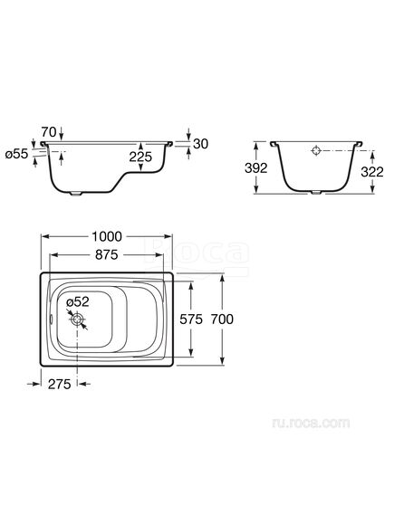Купить Ванна Roca Contesa Banaseo 100x70 2,4мм 213100001 (213100001) по цене 21219.77 руб., в Санкт-Петебруге в интернет магазине 100-Систем, а также дургие товары ROCA из раздела Ванны стальные и Ванны