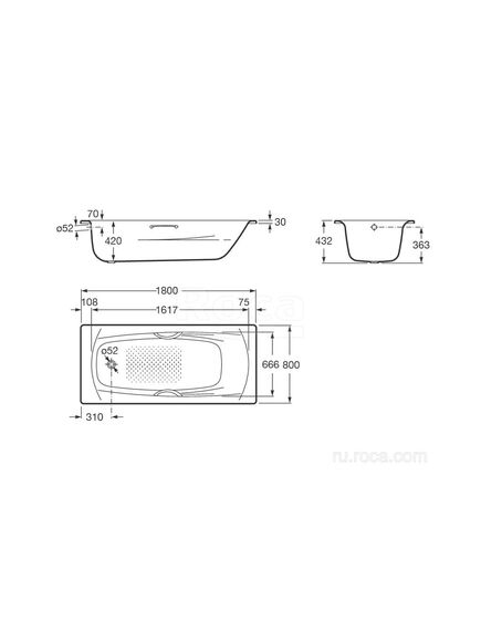 Купить Ванна Roca Swing Plus 180x80 3,5мм, anti-slip, с ручками 236655000 (236655000) по цене 68292.77 руб., в Санкт-Петебруге в интернет магазине 100-Систем, а также дургие товары ROCA из раздела Ванны стальные и Ванны