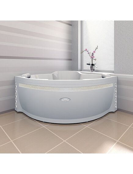 Купить Фронтальная панель с горизонтальной декоративной вставкой "Кристаллы Swarovski" и вертикальными декоративными вставками "Арт-мозаика" к ванне Сорренто 140х140 (1-21-0-0-0-038) по цене 24321 руб., в Санкт-Петебруге в интернет магазине 100-Систем, а также дургие товары RADOMIR из раздела Панель фронтальная (передняя) и Комплектующие для ванн