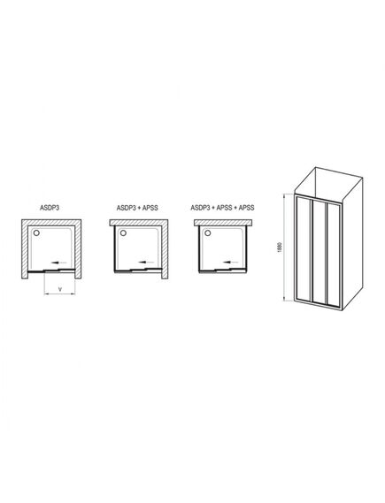 Купить Душевая дверь Ravak ASDP3-110 S сатин + перл (00vd0u0211) по цене 25668 руб., в Санкт-Петебруге в интернет магазине 100-Систем, а также дургие товары RAVAK из раздела Душевые двери и Душевые двери, перегородки