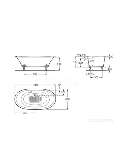 Купить Ванна Roca Newcast темно-синяя, anti-slip 170x85 233650004 (233650004) по цене 232586.77 руб., в Санкт-Петебруге в интернет магазине 100-Систем, а также дургие товары ROCA из раздела Чугунные ванны и Ванны