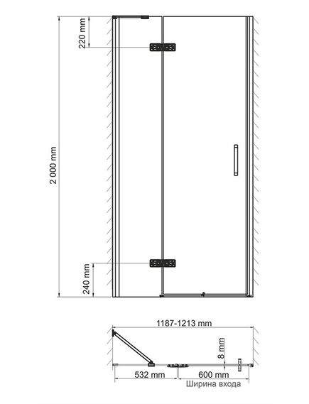 Купить Aller 10H05LBLACK MATT Душевая дверь (10h05lblack matt) по цене 72576 руб., в Санкт-Петебруге в интернет магазине 100-Систем, а также дургие товары WasserKRAFT из раздела Душевые двери и Душевые двери, перегородки