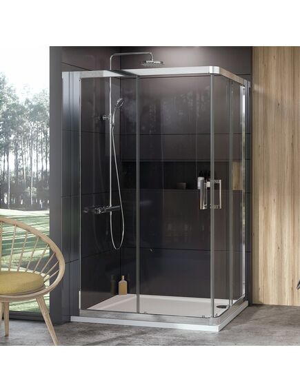 Купить Душевая дверь в нишу 120 см Ravak 10° 1ZJG0C00Z1, transparent, хром (1zjg0c00z1) по цене 66800 руб., в Санкт-Петебруге в интернет магазине 100-Систем, а также дургие товары RAVAK из раздела Душевые двери и Душевые двери, перегородки