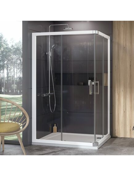 Купить Душевая дверь в нишу 80 см Ravak 10° 1ZJ40100Z1, transparent, белый (1zj40100z1) по цене 75350 руб., в Санкт-Петебруге в интернет магазине 100-Систем, а также дургие товары RAVAK из раздела Душевые двери и Душевые двери, перегородки