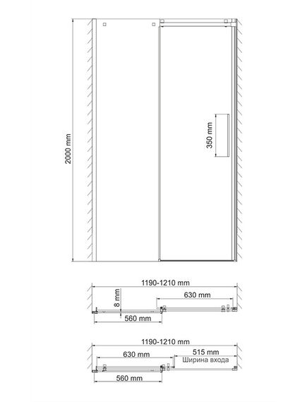 Купить Alme 15R05 Душевая дверь (15r05) по цене 87110 руб., в Санкт-Петебруге в интернет магазине 100-Систем, а также дургие товары WasserKRAFT из раздела Душевые двери и Душевые двери, перегородки