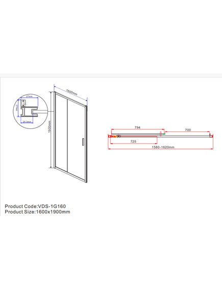 Купить Душевая дверь Garda VDS-1G160CL, 1600, хром, стекло прозрачное, , шт (vds-1g160cl) по цене 30799 руб., в Санкт-Петебруге в интернет магазине 100-Систем, а также дургие товары Vincea из раздела Душевые двери и Душевые двери, перегородки