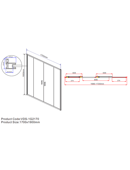 Купить Душевая дверь Garda VDS-1G2170CL, 1700, хром, стекло прозрачное, , шт (vds-1g2170cl) по цене 37268.5 руб., в Санкт-Петебруге в интернет магазине 100-Систем, а также дургие товары Vincea из раздела Душевые двери и Душевые двери, перегородки
