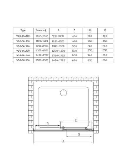 Купить Душевая дверь Alpha VDS-3AL150MT, 1500, хром, стекло текстурное, , шт (vds-3al150mt) по цене 25564.5 руб., в Санкт-Петебруге в интернет магазине 100-Систем, а также дургие товары Vincea из раздела Душевые двери и Душевые двери, перегородки