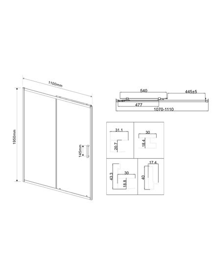 Купить Душевая дверь City VDS-5CT110CLB, 1100, черный, стекло прозрачное, , шт (vds-5ct110clb) по цене 18088 руб., в Санкт-Петебруге в интернет магазине 100-Систем, а также дургие товары Vincea из раздела Душевые двери и Душевые двери, перегородки