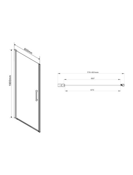 Купить Душевая дверь Orta VPP-1O800CH-L, 800, хром, стекло шиншилла, левая, , шт (vpp-1o800ch-l) по цене 22230 руб., в Санкт-Петебруге в интернет магазине 100-Систем, а также дургие товары Vincea из раздела Душевые двери и Душевые двери, перегородки