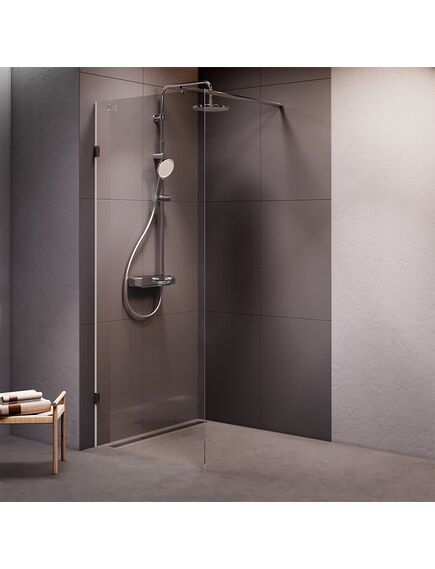 Купить W94UWI-80-F1-MTE X-Joy Душевая перегородка 80x195, стекло прозр. 8 мм + покрытие, фурнитура мат хром (w94uwi-80-f1-mte) по цене 15990 руб., в Санкт-Петебруге в интернет магазине 100-Систем, а также дургие товары AM.PM из раздела Душевые перегородки и Душевые двери, перегородки