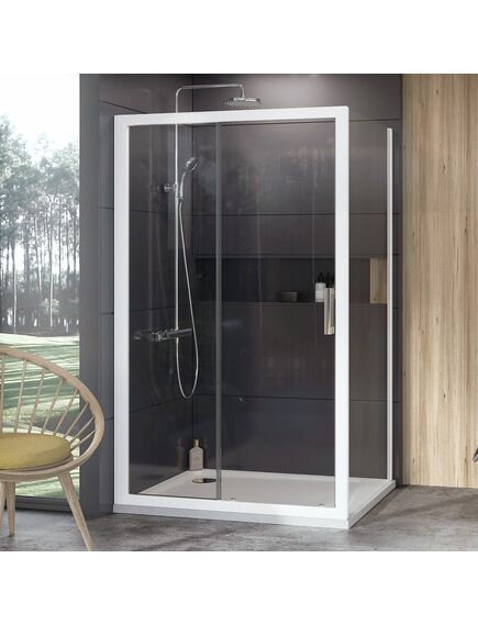 Купить Боковая стенка 80 см Ravak 10° 9UV40100Z1, transparent, белый (9uv40100z1) по цене 37950 руб., в Санкт-Петебруге в интернет магазине 100-Систем, а также дургие товары RAVAK из раздела Душевые перегородки и Душевые двери, перегородки