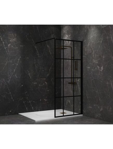 Купить Душевая перегородка 100x195 рисунок решетка (paini-walkin100g) по цене 39490 руб., в Санкт-Петебруге в интернет магазине 100-Систем, а также дургие товары Paini из раздела Душевые перегородки и Душевые двери, перегородки