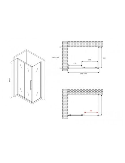 Купить Боковая стенка ABBER Schwarzer Diamant S100BM (s100bm) по цене 17850 руб., в Санкт-Петебруге в интернет магазине 100-Систем, а также дургие товары ABBER из раздела Душевые перегородки и Душевые двери, перегородки