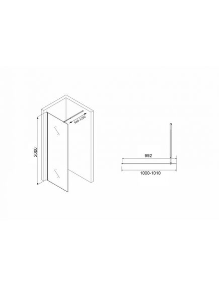 Купить Душевая перегородка ABBER Immer Offen AG61101R8 (ag61101r8) по цене 23800 руб., в Санкт-Петебруге в интернет магазине 100-Систем, а также дургие товары ABBER из раздела Душевые перегородки и Душевые двери, перегородки
