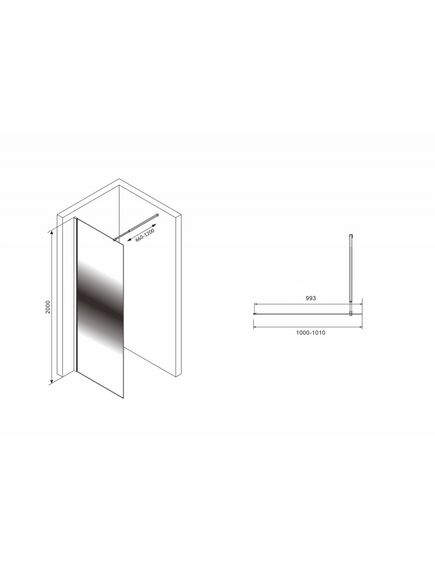 Купить Душевая перегородка ABBER Immer Offen AG69103BS (ag69103bs) по цене 21930 руб., в Санкт-Петебруге в интернет магазине 100-Систем, а также дургие товары ABBER из раздела Душевые перегородки и Душевые двери, перегородки