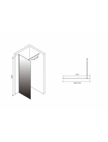 Купить Душевая перегородка ABBER Immer Offen AG69121BD (ag69121bd) по цене 24480 руб., в Санкт-Петебруге в интернет магазине 100-Систем, а также дургие товары ABBER из раздела Душевые перегородки и Душевые двери, перегородки