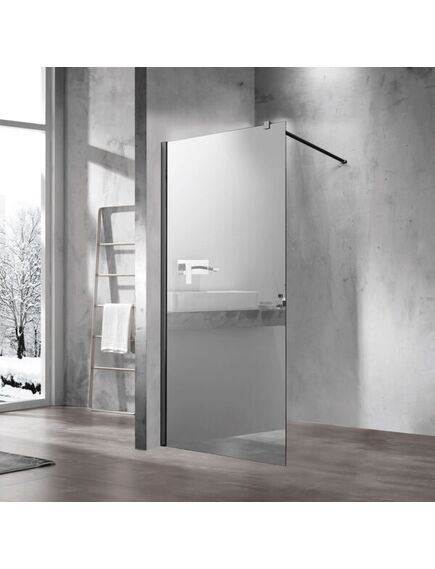 Купить Душевая перегородка Walk-In VSW-1H900MRB, 900*2000, черный матовый, стекло зеркальное, , шт (vsw-1h900mrb) по цене 27160.5 руб., в Санкт-Петебруге в интернет магазине 100-Систем, а также дургие товары Vincea из раздела Душевые перегородки и Душевые двери, перегородки