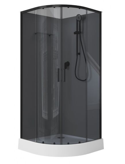 Купить Душевая кабина Aquanet Passion EVO R black 90x90 набор 4 (00267259) по цене 53720 руб., в Санкт-Петебруге в интернет магазине 100-Систем, а также дургие товары AQUANET из раздела Душевые кабины и Душевые кабины и ограждения