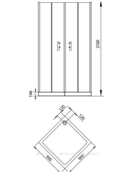 Купить Душевой уголок Alfa Cube (900 х 900 х2000) стекло прозрачное хром (168416) (168416) по цене 44260 руб., в Санкт-Петебруге в интернет магазине 100-Систем, а также дургие товары AQUANET из раздела Душевые ограждения и Душевые кабины и ограждения