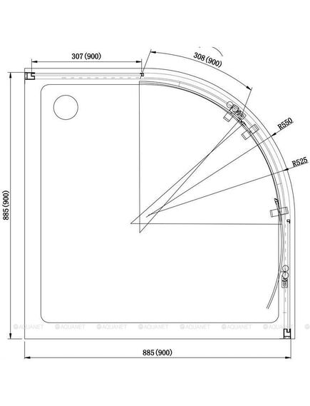 Купить Душевой уголок Aquanet Alfa NAA2142 90x90, R550, прозрачное стекло (00203799) по цене 44260 руб., в Санкт-Петебруге в интернет магазине 100-Систем, а также дургие товары AQUANET из раздела Душевые ограждения и Душевые кабины и ограждения