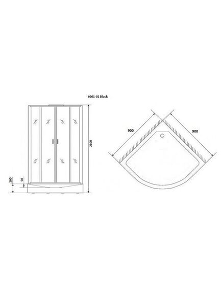 Купить Душевая кабина Niagara Premium NG-6901-01 BLACK (ng-6901-01 black) по цене 67700 руб., в Санкт-Петебруге в интернет магазине 100-Систем, а также дургие товары  из раздела Душевые кабины и Душевые кабины и ограждения