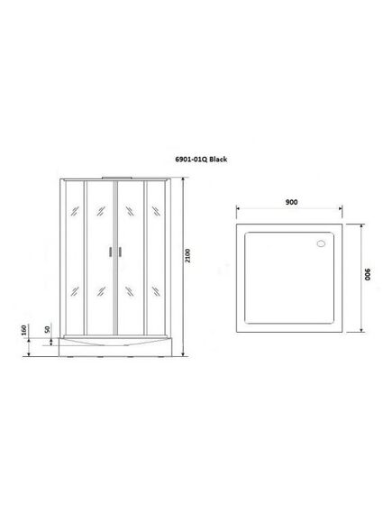 Купить Душевая кабина Niagara Premium NG-6901-01Q BLACK (ng-6901-01q black) по цене 68400 руб., в Санкт-Петебруге в интернет магазине 100-Систем, а также дургие товары  из раздела Душевые кабины и Душевые кабины и ограждения