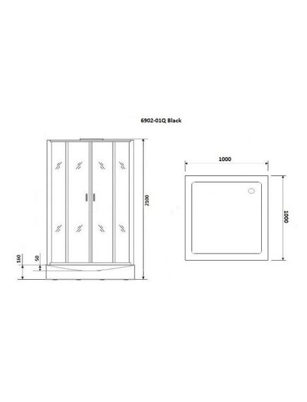 Купить Душевая кабина Niagara Premium NG-6902-01Q BLACK (ng-6902-01q black) по цене 73800 руб., в Санкт-Петебруге в интернет магазине 100-Систем, а также дургие товары  из раздела Душевые кабины и Душевые кабины и ограждения