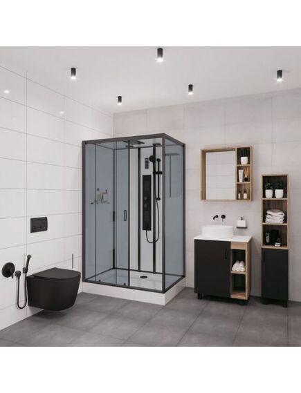Купить Душевая кабина Niagara Premium NG-6912-01GQL BLACK (ng-6912-01gql black) по цене 85300 руб., в Санкт-Петебруге в интернет магазине 100-Систем, а также дургие товары  из раздела Душевые кабины и Душевые кабины и ограждения