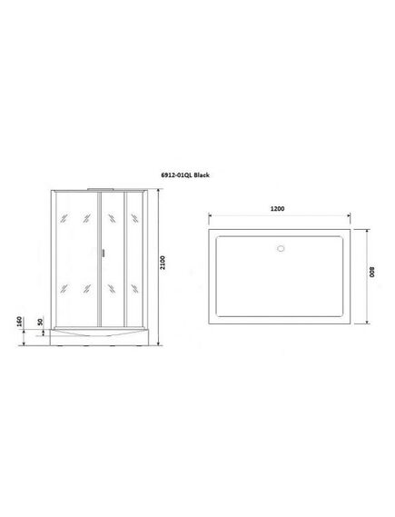 Купить Душевая кабина Niagara Premium NG-6912-01QL BLACK (ng-6912-01ql black) по цене 79300 руб., в Санкт-Петебруге в интернет магазине 100-Систем, а также дургие товары  из раздела Душевые кабины и Душевые кабины и ограждения