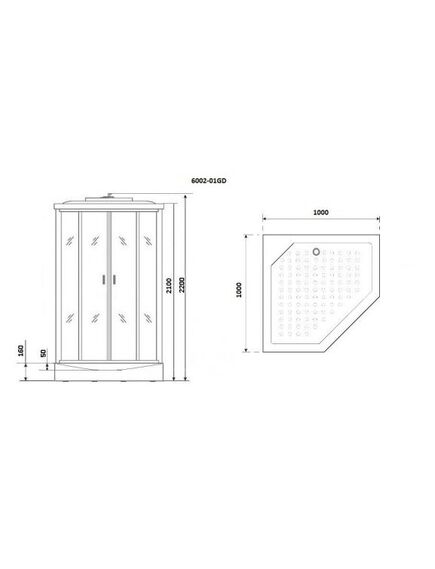 Купить Душевая кабина Niagara Premium NG-6002-01GD (ng-6002-01gd) по цене 80200 руб., в Санкт-Петебруге в интернет магазине 100-Систем, а также дургие товары  из раздела Душевые кабины и Душевые кабины и ограждения