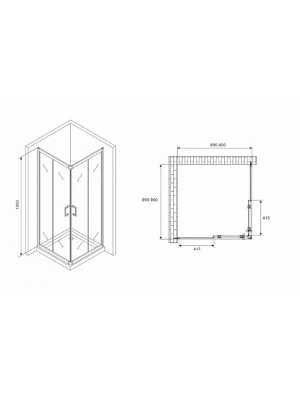 Купить Душевой уголок ABBER Schwarzer Diamant AG02090B5 (ag02090b5) по цене 18999 руб., в Санкт-Петебруге в интернет магазине 100-Систем, а также дургие товары ABBER из раздела Душевые ограждения и Душевые кабины и ограждения