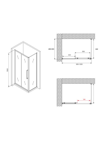 Купить Душевой уголок ABBER Schwarzer Diamant AG30100BH-S50B (ag30100bh-s50b) по цене 36720 руб., в Санкт-Петебруге в интернет магазине 100-Систем, а также дургие товары ABBER из раздела Душевые ограждения и Душевые кабины и ограждения