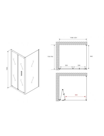 Купить Душевой уголок ABBER Sonnenstrand AG07120B-S75B (ag07120b-s75b) по цене 47260 руб., в Санкт-Петебруге в интернет магазине 100-Систем, а также дургие товары ABBER из раздела Душевые ограждения и Душевые кабины и ограждения