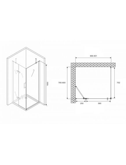 Купить Душевой уголок ABBER Zart AG08090-S81 (ag08090-s81) по цене 36210 руб., в Санкт-Петебруге в интернет магазине 100-Систем, а также дургие товары ABBER из раздела Душевые ограждения и Душевые кабины и ограждения