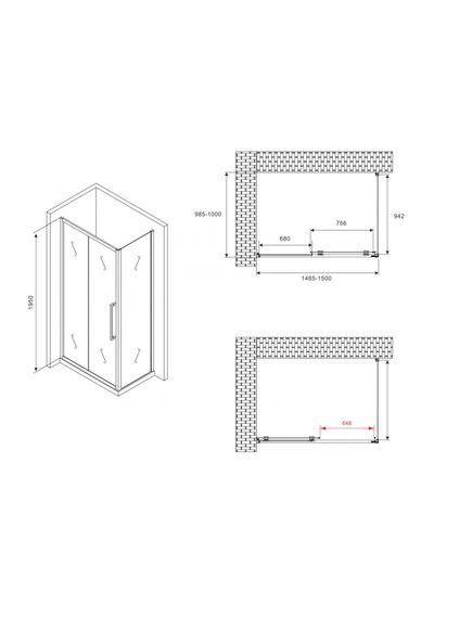 Купить Душевой уголок ABBER Schwarzer Diamant AG30150BMH-S100BM (ag30150bmh-s100bm) по цене 50660 руб., в Санкт-Петебруге в интернет магазине 100-Систем, а также дургие товары ABBER из раздела Душевые ограждения и Душевые кабины и ограждения