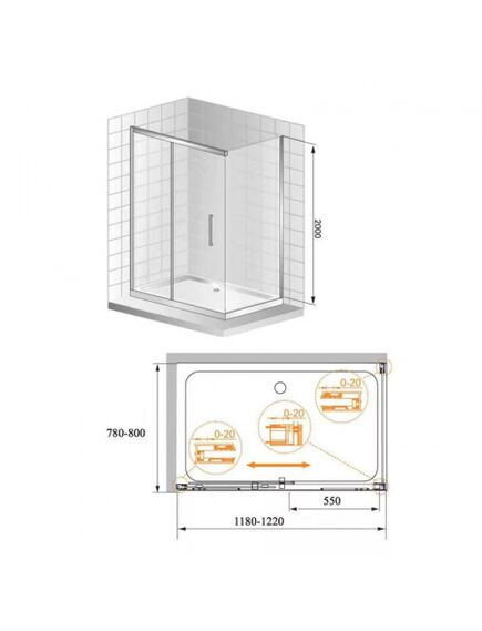 Купить Душевой уголок Azario Alton 120x80 AZ-NAC1131 L 1200 хром (az-nac1131 l 1200) по цене 34050 руб., в Санкт-Петебруге в интернет магазине 100-Систем, а также дургие товары Azario из раздела Душевые ограждения и Душевые кабины и ограждения