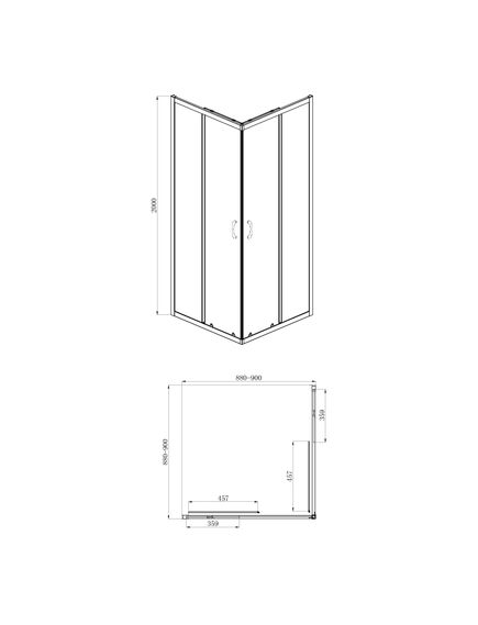 Купить Душевой уголок Azario Milton 90х90 AZ-ND1142 900 Black (az-nd1142 900 black) по цене 24750 руб., в Санкт-Петебруге в интернет магазине 100-Систем, а также дургие товары Azario из раздела Душевые ограждения и Душевые кабины и ограждения