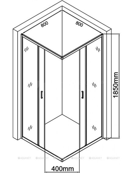 Купить Душ. Ограждение квадрат 80х80х185, стекло 4 мм, прозр. (270064) (se-800s) по цене 17070 руб., в Санкт-Петебруге в интернет магазине 100-Систем, а также дургие товары AQUANET из раздела Душевые ограждения и Душевые кабины и ограждения