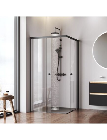 Купить W94G-403-100100-BТ1К X-joy душевое огражд квадратн.,раздвиж.двери 100x100 черный мат.,стекло прозр (w94g-403-100100-bт1к) по цене 41790 руб., в Санкт-Петебруге в интернет магазине 100-Систем, а также дургие товары AM.PM из раздела Душевые ограждения и Душевые кабины и ограждения