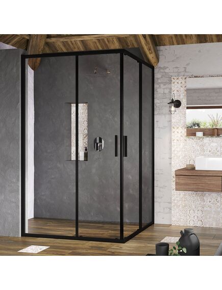 Купить Душевой угол RAVAK Blix Slim BLSRV2K-80 в черном профиле, прозрачное стекло (x1xm40300z1) по цене 38390 руб., в Санкт-Петебруге в интернет магазине 100-Систем, а также дургие товары RAVAK из раздела Душевые ограждения и Душевые кабины и ограждения