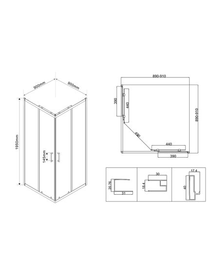 Купить Душевой уголок City VSS-5CT900MT, 900*900, хром, стекло текстурное, , шт (vss-5ct900mt) по цене 22278 руб., в Санкт-Петебруге в интернет магазине 100-Систем, а также дургие товары Vincea из раздела Душевые ограждения и Душевые кабины и ограждения