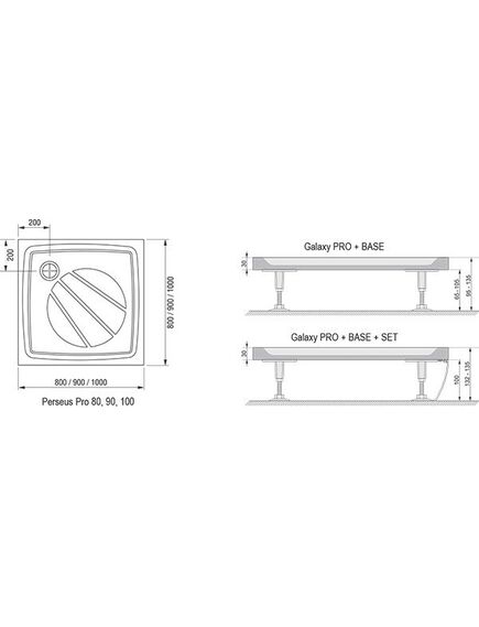 Купить Поддон Ravak Perseus Pro 80 Белый (xa034401010) по цене 24090 руб., в Санкт-Петебруге в интернет магазине 100-Систем, а также дургие товары RAVAK из раздела Квадратные и Душевые поддоны