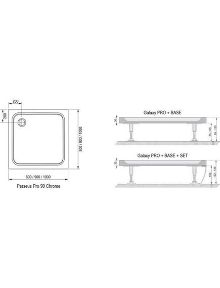 Купить Поддон Ravak Chrome Perseus Pro 100х100 (xa04aa01010) по цене 45650 руб., в Санкт-Петебруге в интернет магазине 100-Систем, а также дургие товары RAVAK из раздела Квадратные и Душевые поддоны