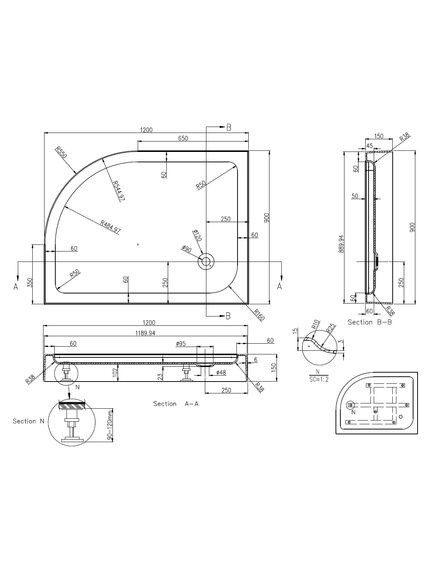 Купить Душевой поддон Azario 900х1200х150 L (p2912 l) по цене 11850 руб., в Санкт-Петебруге в интернет магазине 100-Систем, а также дургие товары Azario из раздела Нестандартные и Душевые поддоны