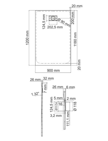 Купить Душевой поддон из стеклопластика WasserKRAFT Main 90x120 41T07 с сифоном и трапом (41t07) по цене 38250 руб., в Санкт-Петебруге в интернет магазине 100-Систем, а также дургие товары WasserKRAFT из раздела Прямоугольные и Душевые поддоны