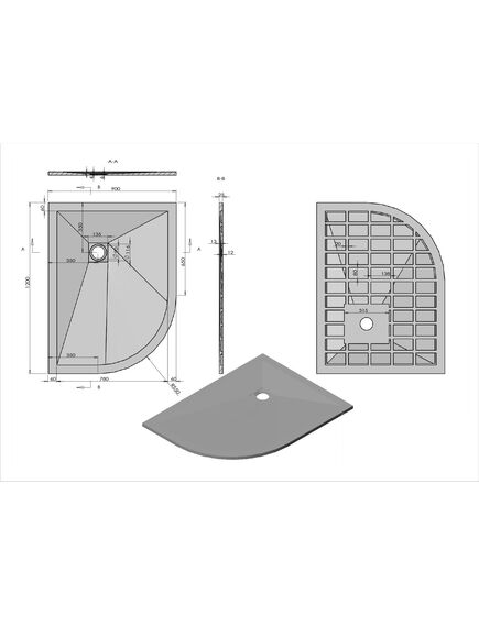 Купить Поддон для душа из искусственного камня  VST-4SQ9012W-L,1200*900*25, белый матовый, левый, , шт (vst-4sq9012w-l) по цене 19465.5 руб., в Санкт-Петебруге в интернет магазине 100-Систем, а также дургие товары Vincea из раздела Нестандартные и Душевые поддоны