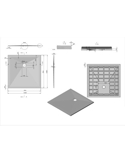 Купить Поддон для душа из искусственного камня VST-4SR1010G, 1000*1000*25, серый, , шт (vst-4sr1010g) по цене 22553 руб., в Санкт-Петебруге в интернет магазине 100-Систем, а также дургие товары Vincea из раздела Квадратные и Душевые поддоны