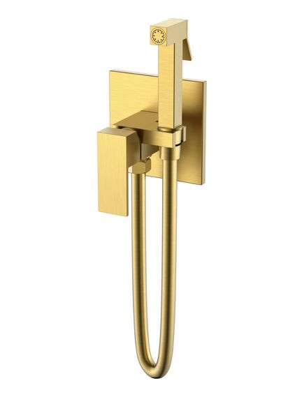 Купить Смеситель гигиенический Qubic Matt Gold (477-mg) по цене 19061 руб., в Санкт-Петебруге в интернет магазине 100-Систем, а также дургие товары BOHEME из раздела Гигиенический душ со смесителем и Гигиенический душ